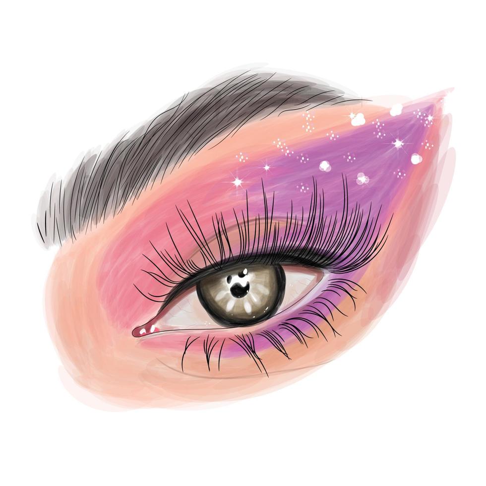 ojo de maquillaje aislado con fondo blanco. vector