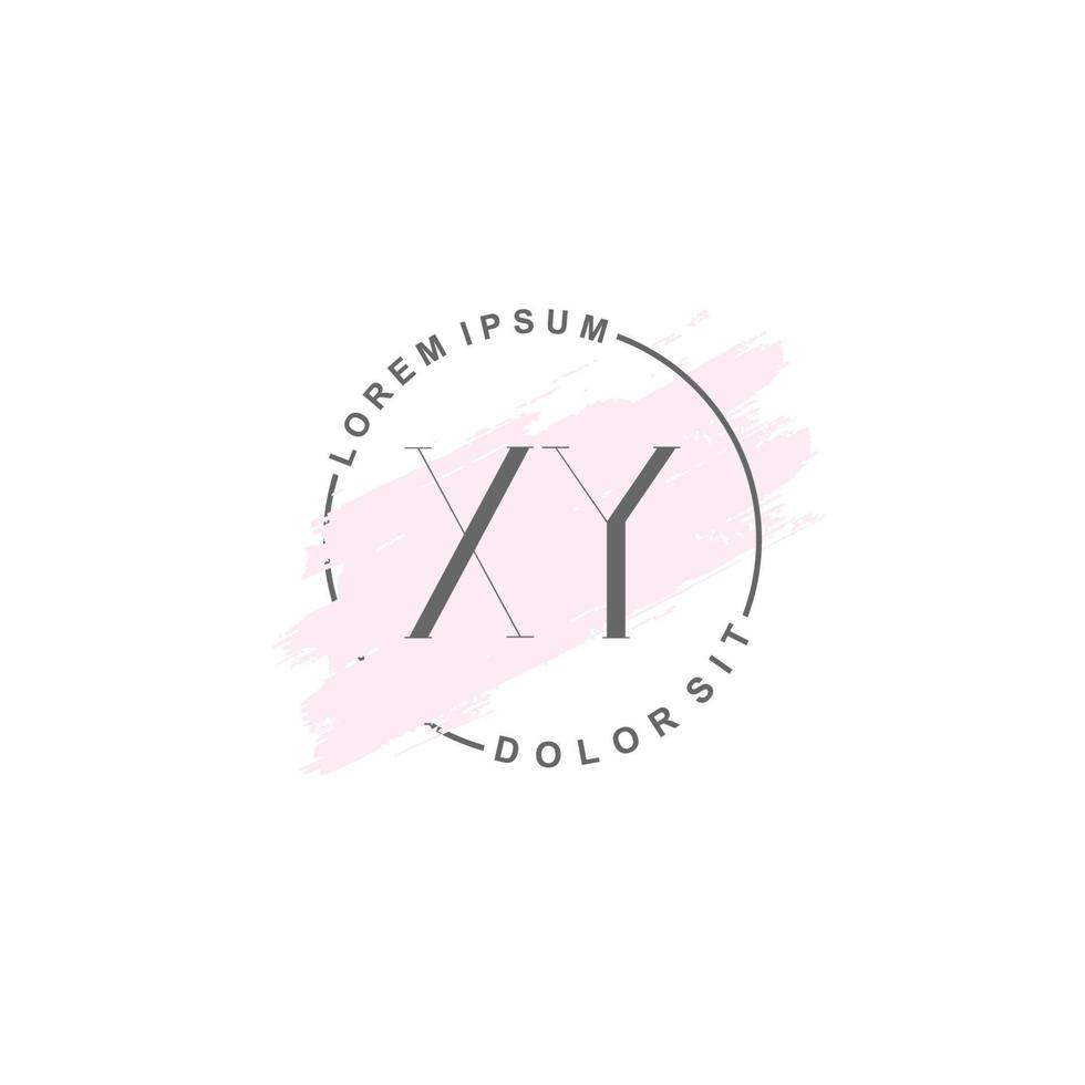 logotipo inicial minimalista xy con pincel, logotipo inicial para firma, boda, moda. vector