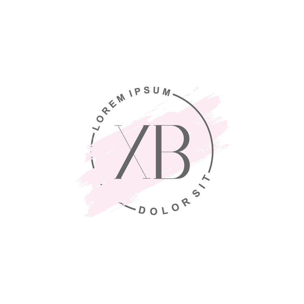 logotipo inicial xb minimalista con pincel, logotipo inicial para firma, boda, moda. vector
