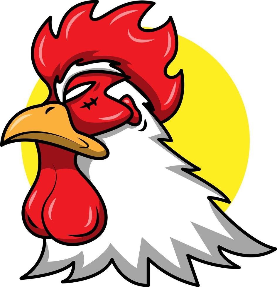 plantilla de logotipo de vector de cabeza de gallo enojado