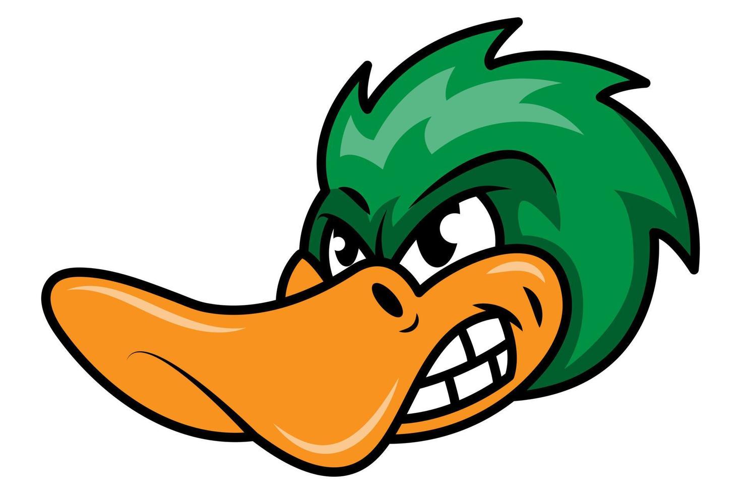 angry duck head vector. duck head mascot. poultry food business logo vector