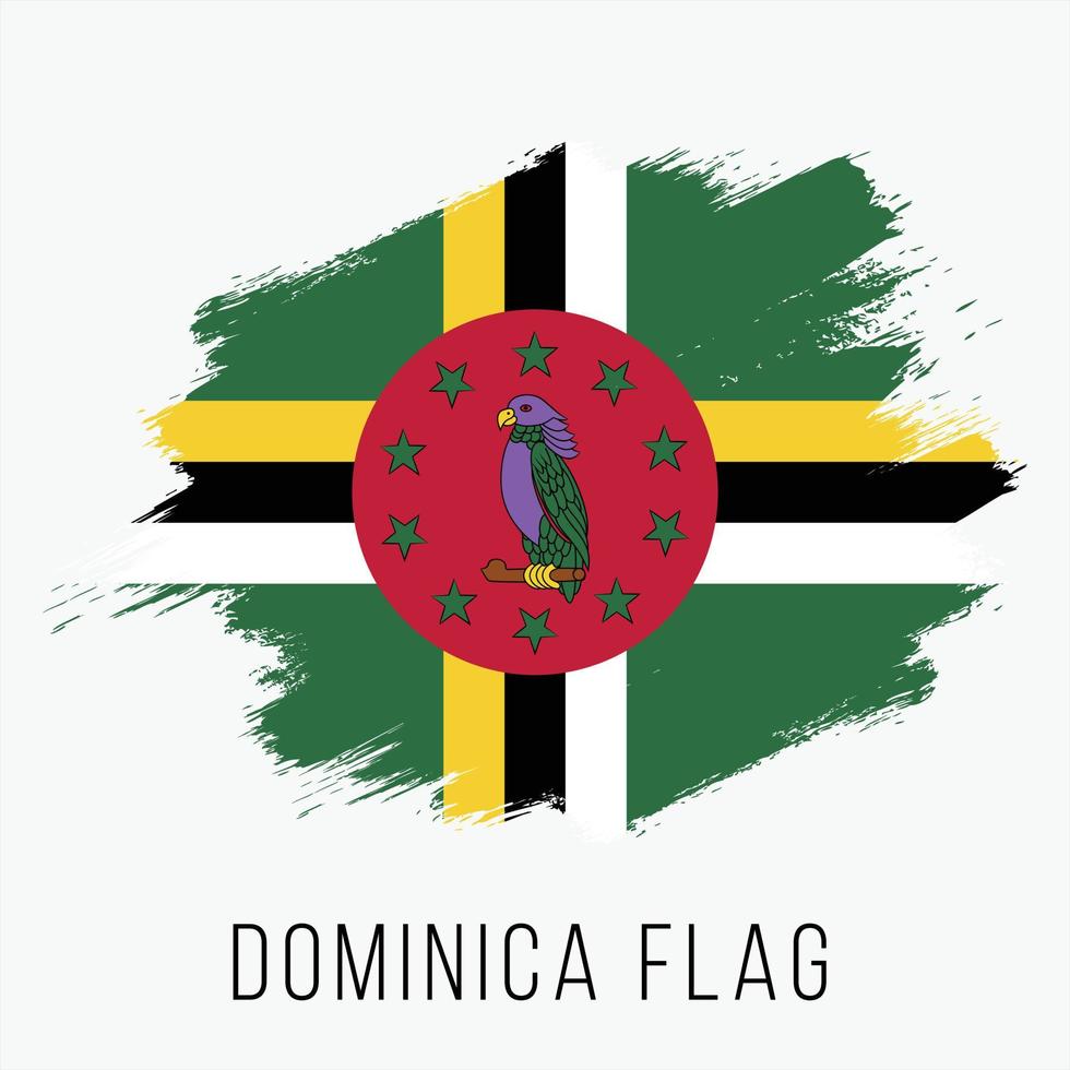 Grunge Dominica Vector Flag