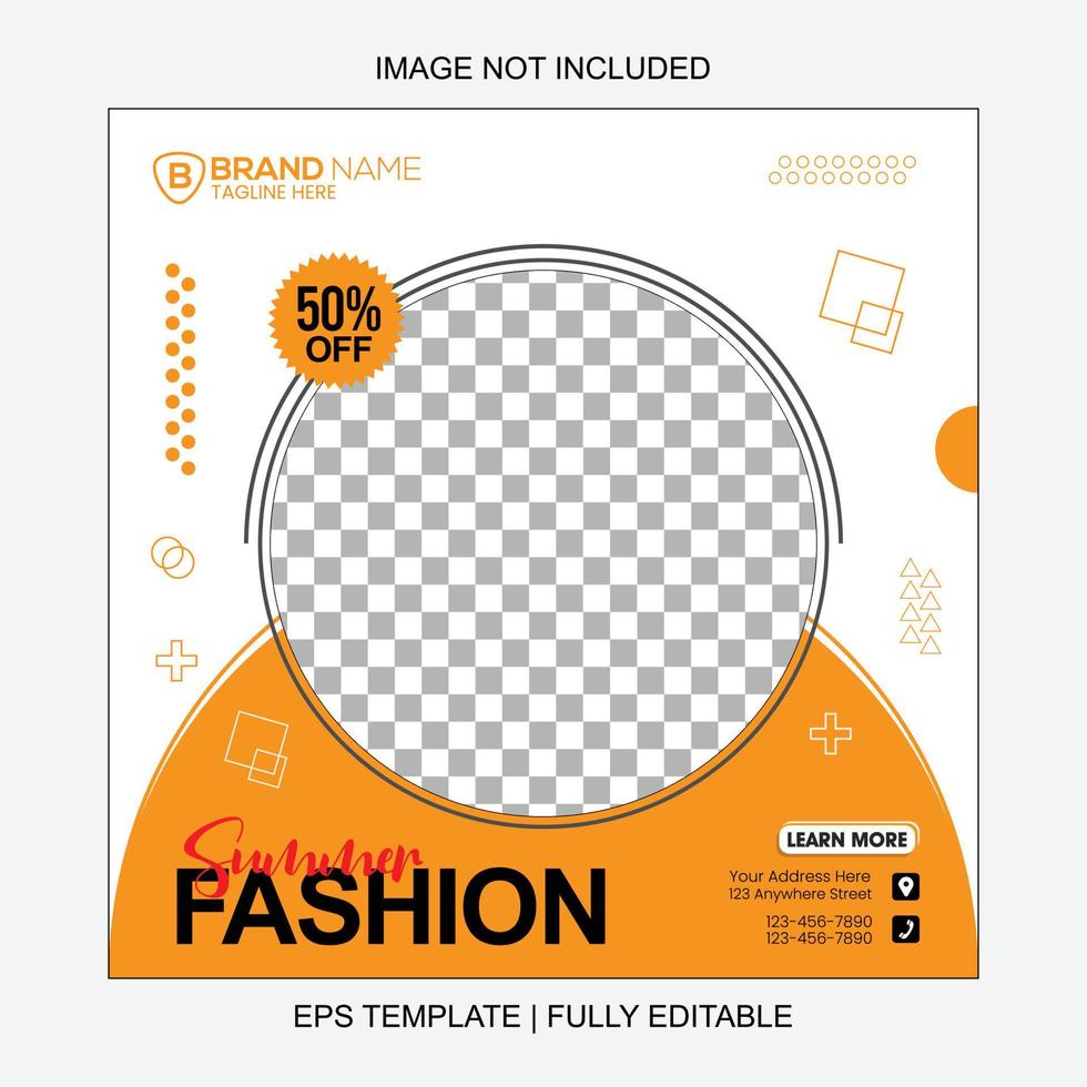 Fashion Marketing Banner For Social Media Post Template vector