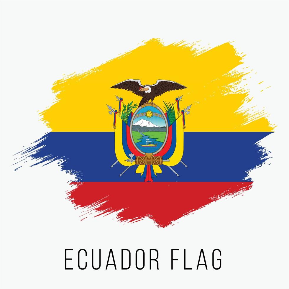 Grunge Ecuador Vector Flag