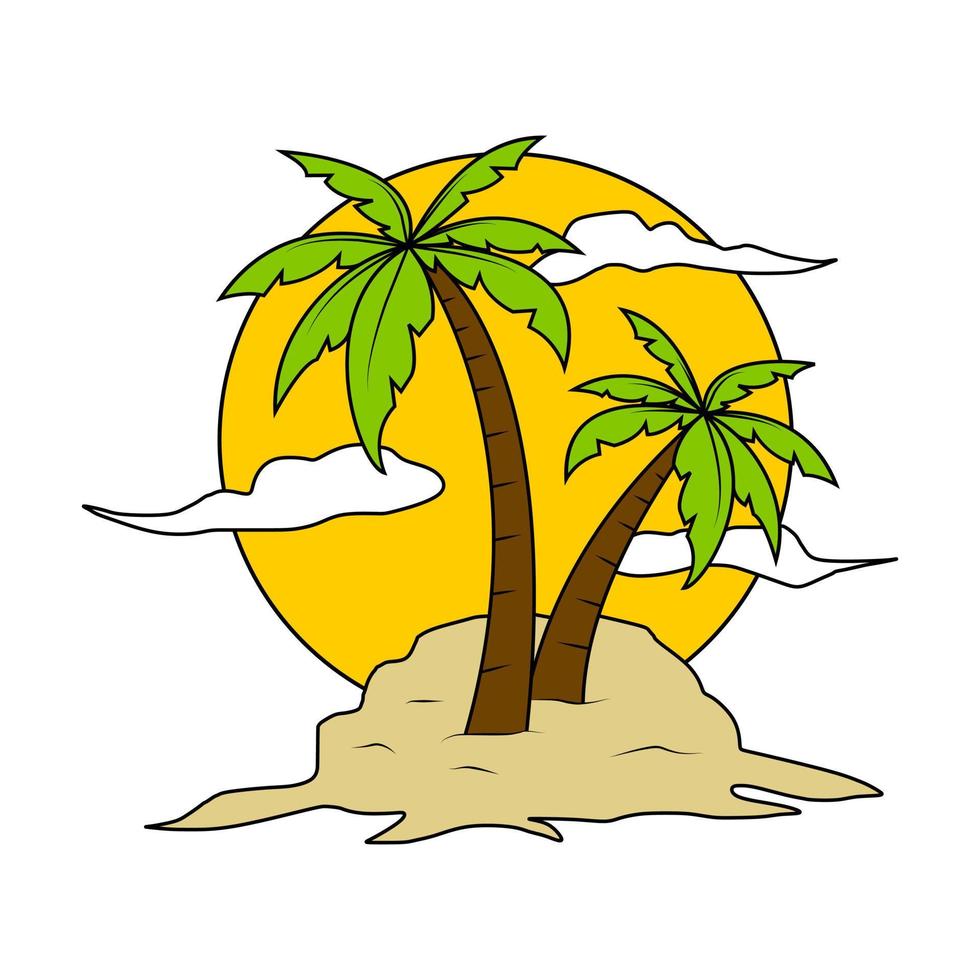 Tropical Summer Beach Flat Design vector