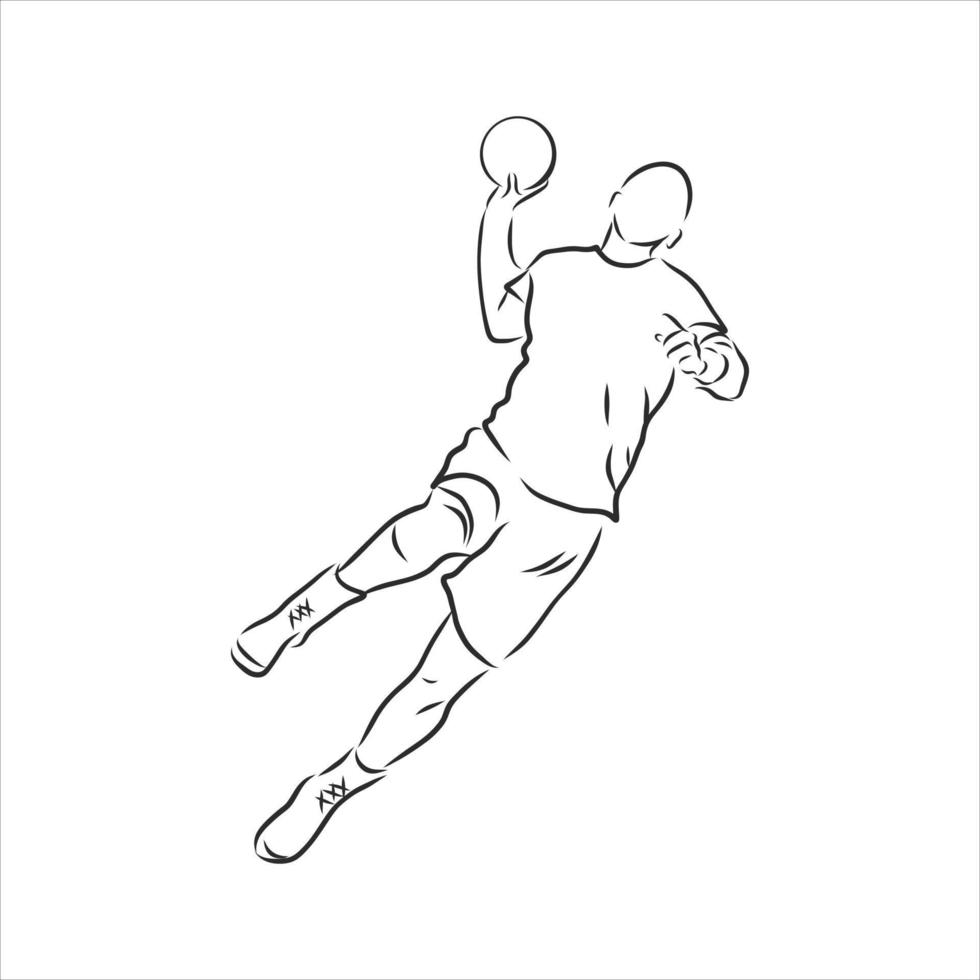 dibujo vectorial de balonmano vector