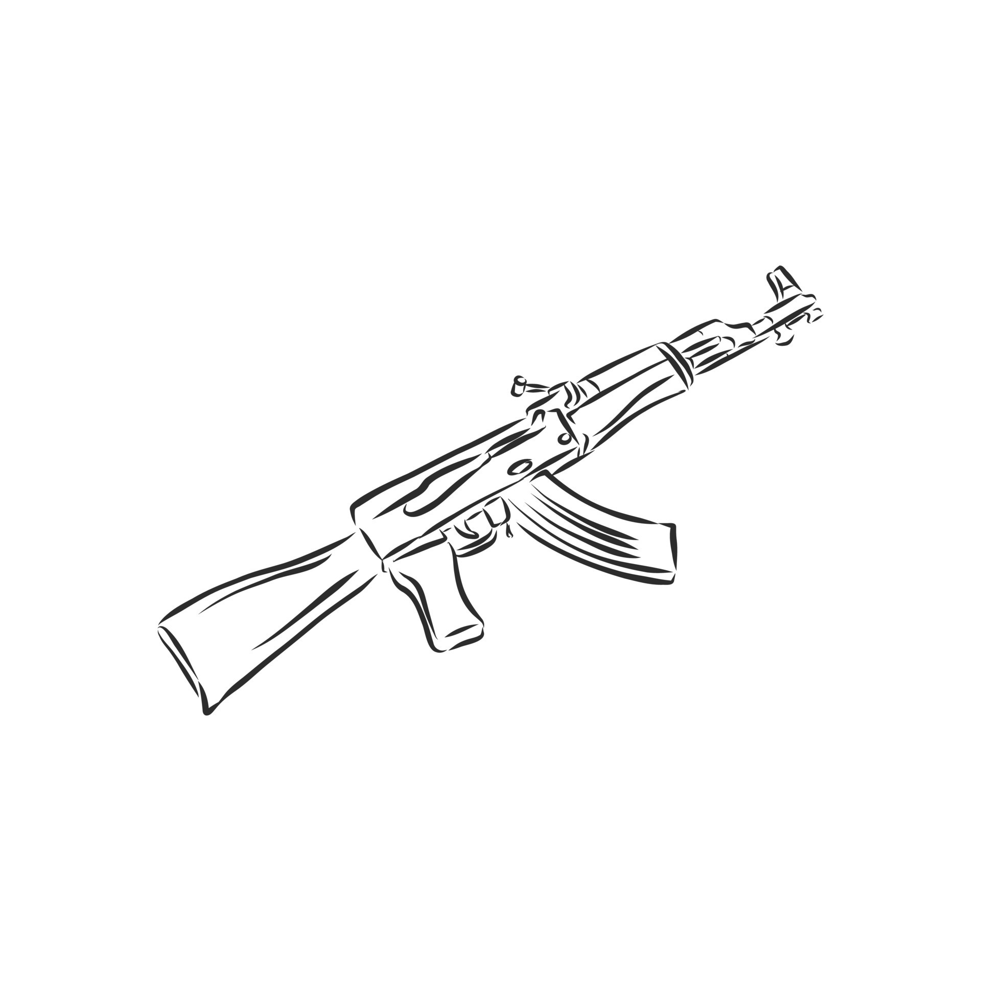kalashnikov assault rifle vector sketch 11092031 Vector Art at Vecteezy