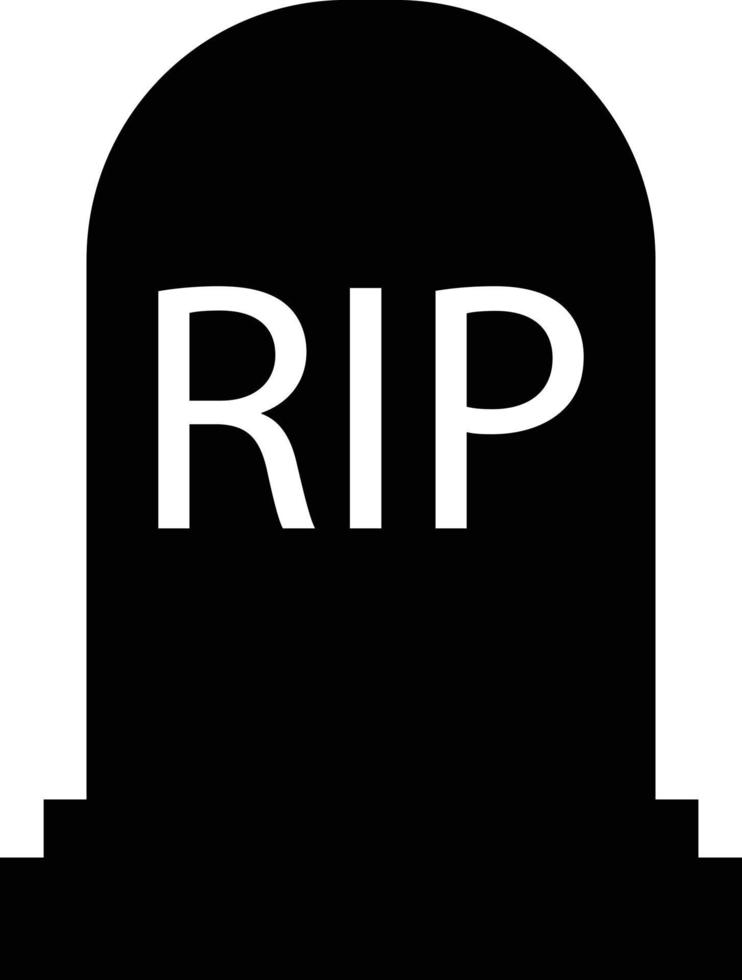 Halloween grave icon on white background. Gravestone sign. Rip tombstone symbol. flat style. vector