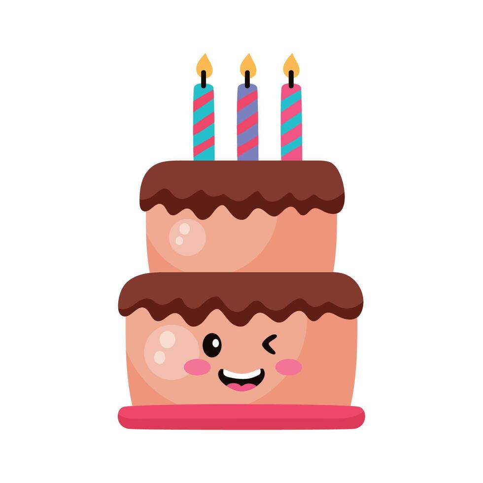 birthday cake kawaii 11092074 Vector Art at Vecteezy
