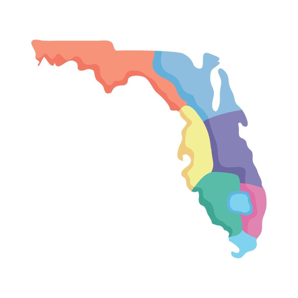 mapa del estado de florida vector