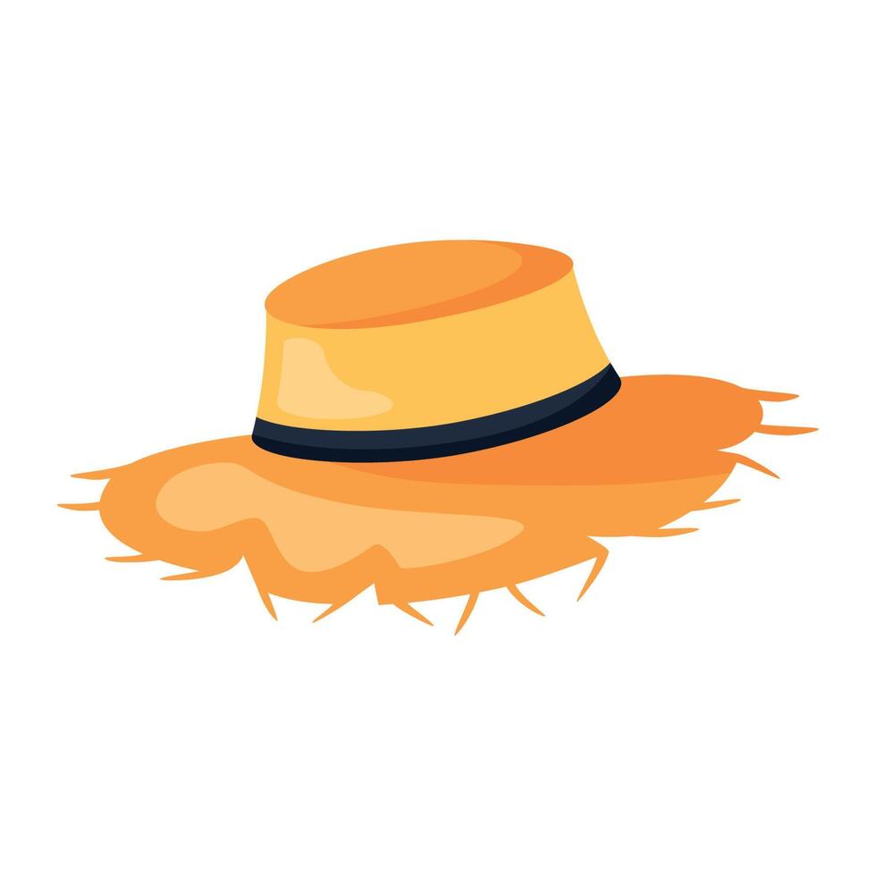 farm straw hat vector