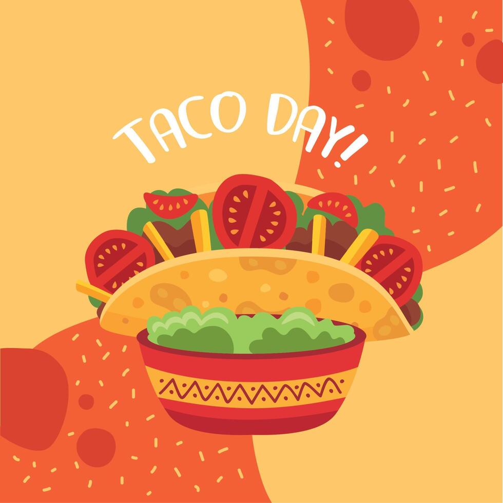 taco day lettering vector