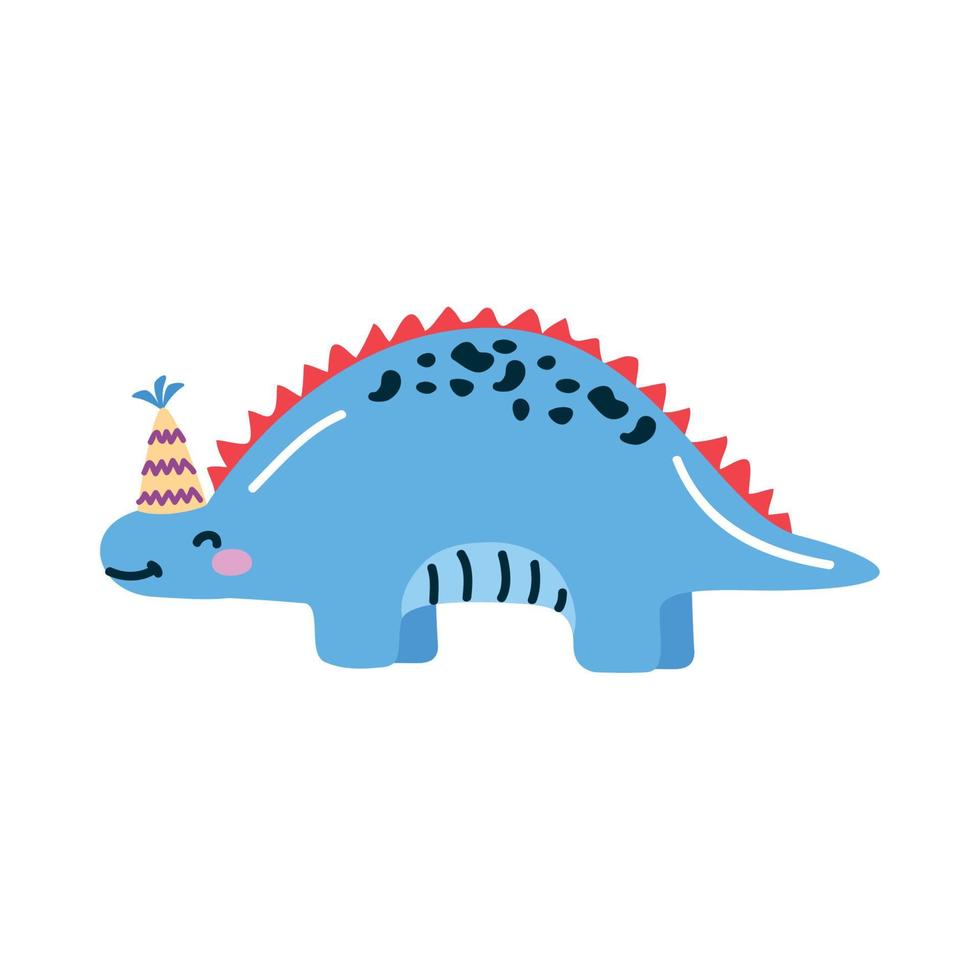 stegosaurus with birthday hat vector