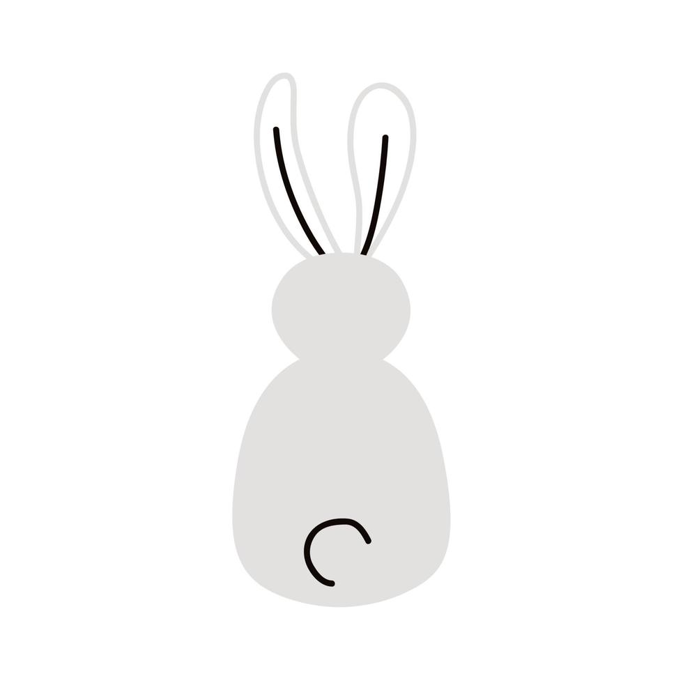 cute rabbit white back vector