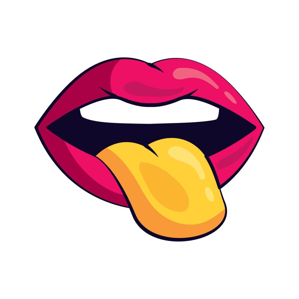 mouth with tongue out vector