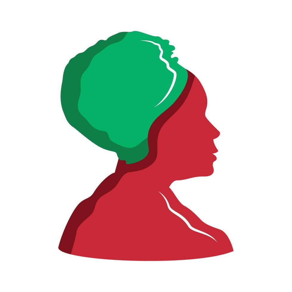 afro woman profile vector