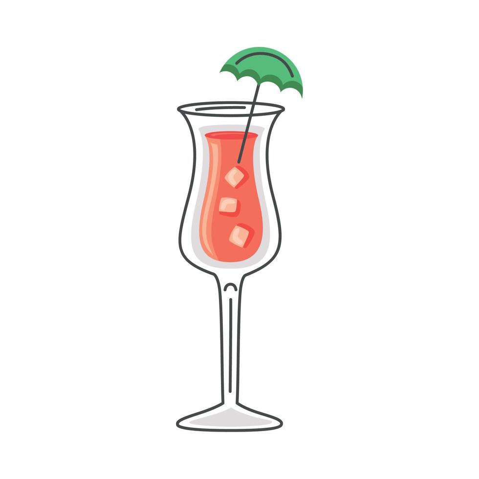 coctel de naranja con sombrilla vector