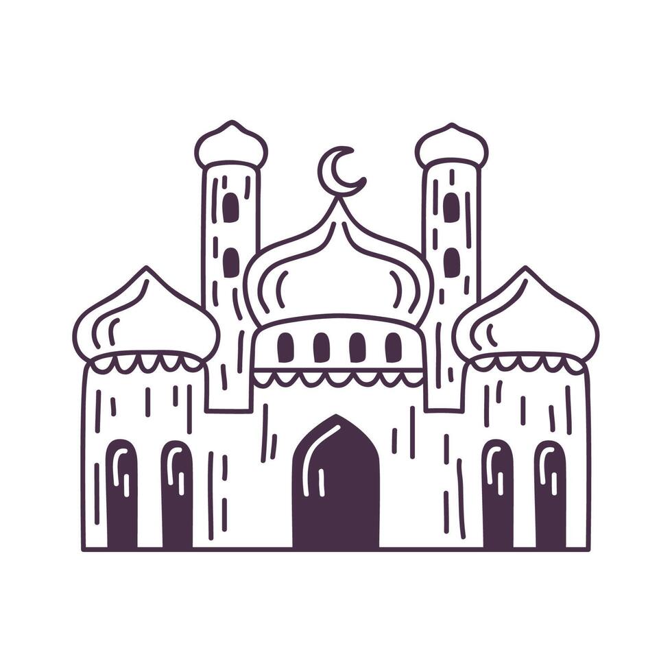 mosque temple facade vector