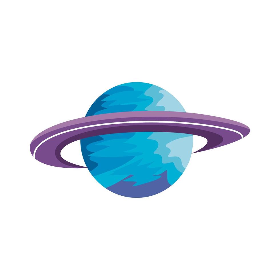 blue saturn planet vector