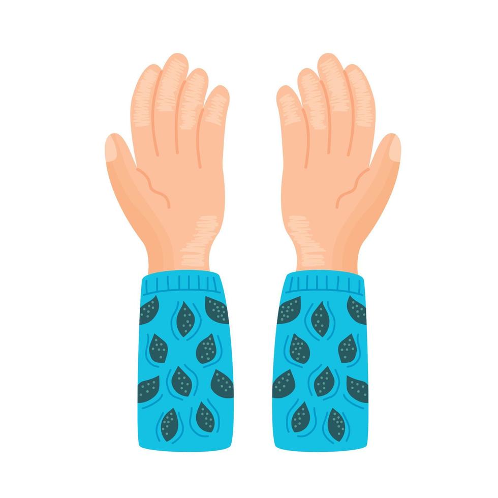 ecology hands with leafs vector