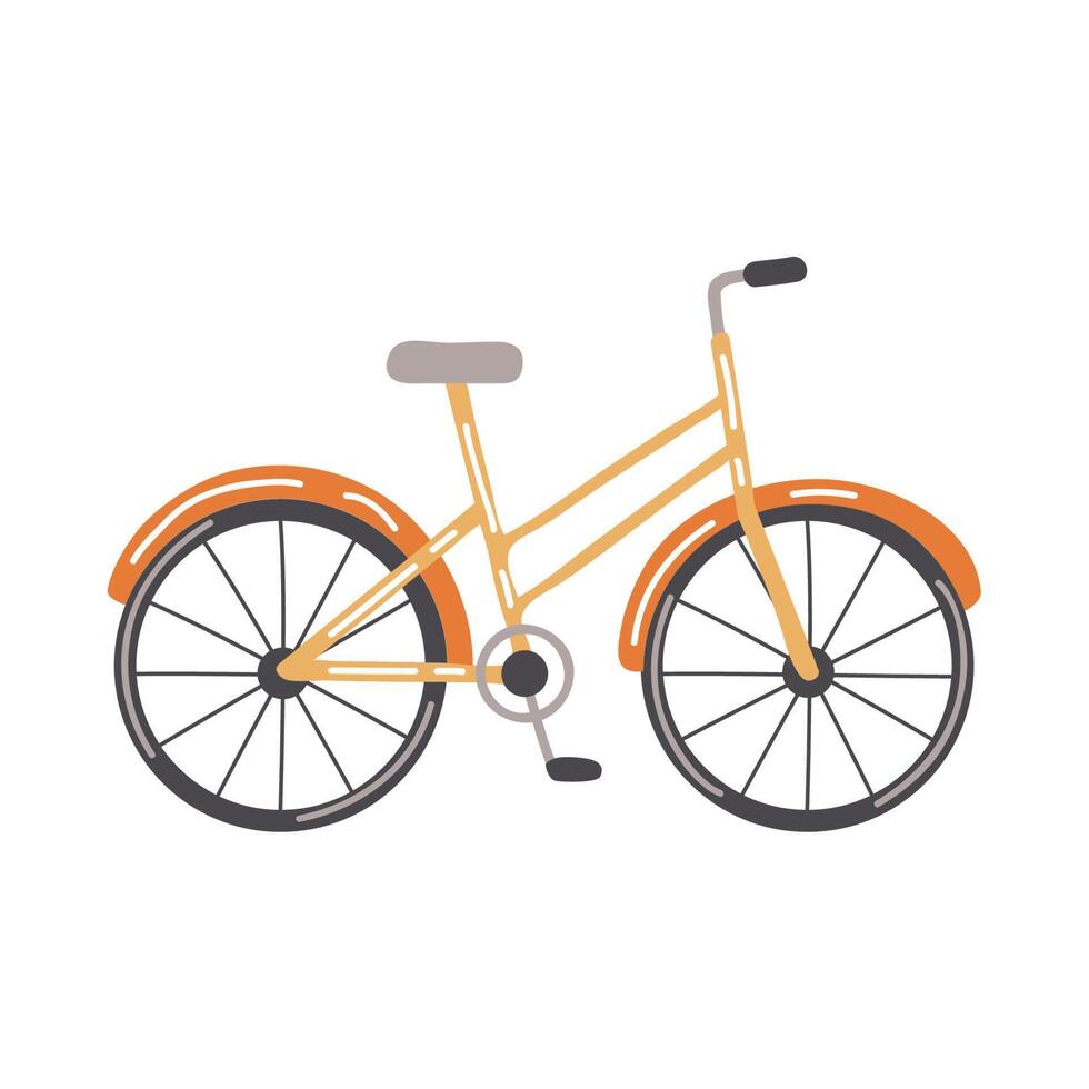 orange retro bicycle vector