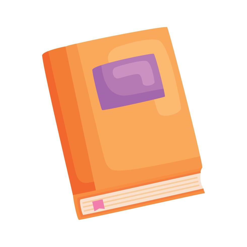 libro de texto naranja vector