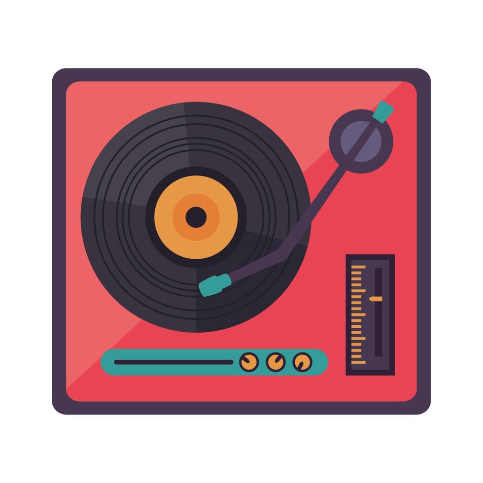 Discos de vinilo y reproductor de música, discoteca partido vector