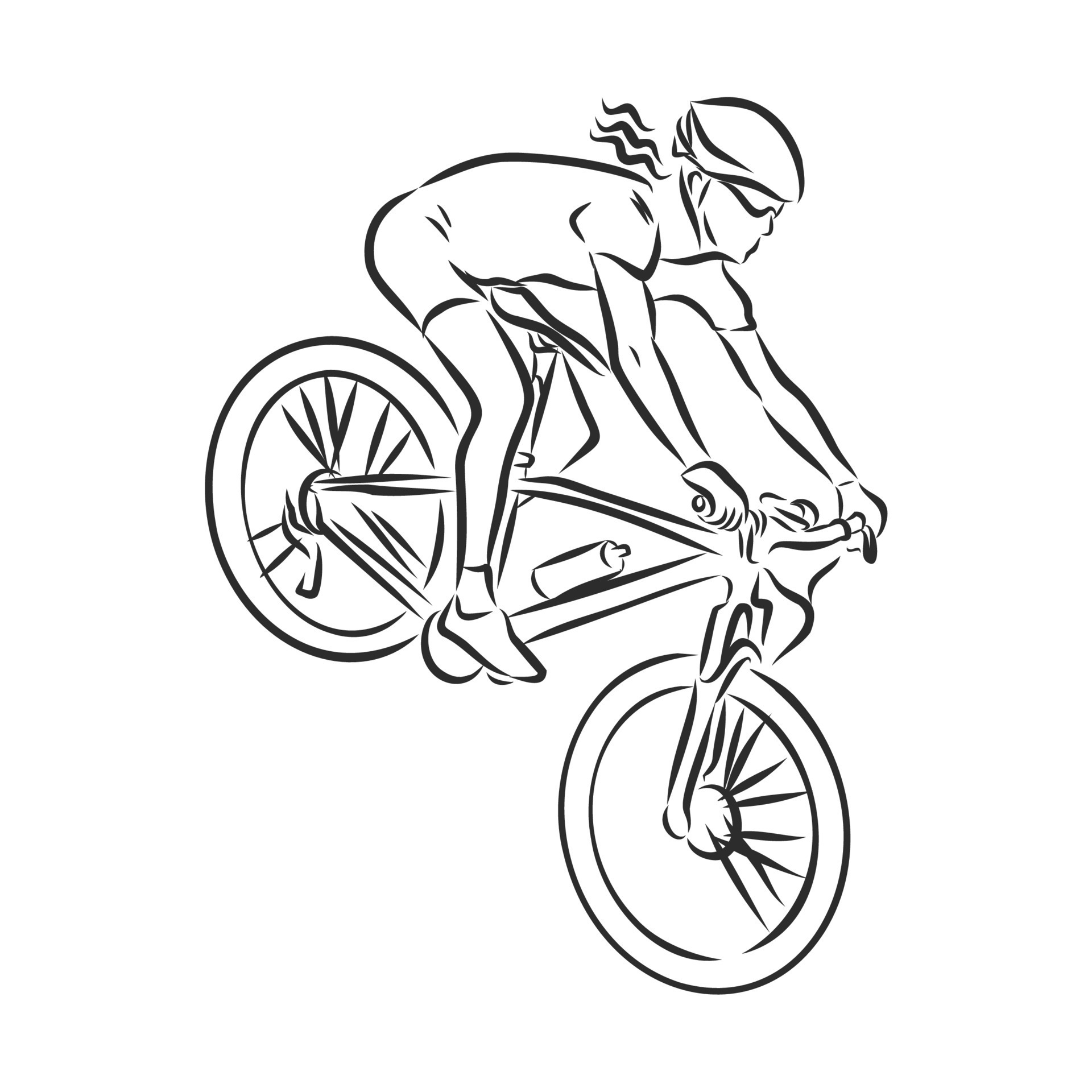 Sketch of the mountain bike competition hand draw  Stock Illustration  68347993  PIXTA