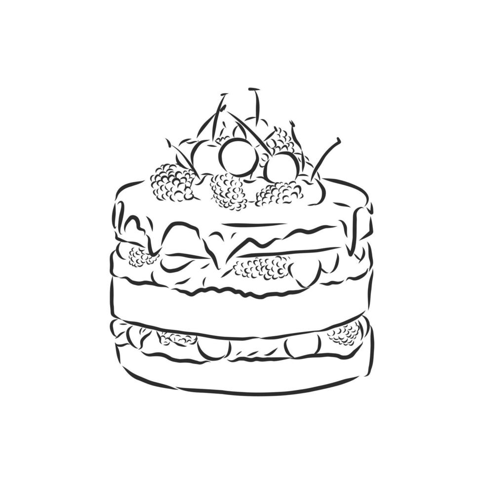 bosquejo del vector de la torta