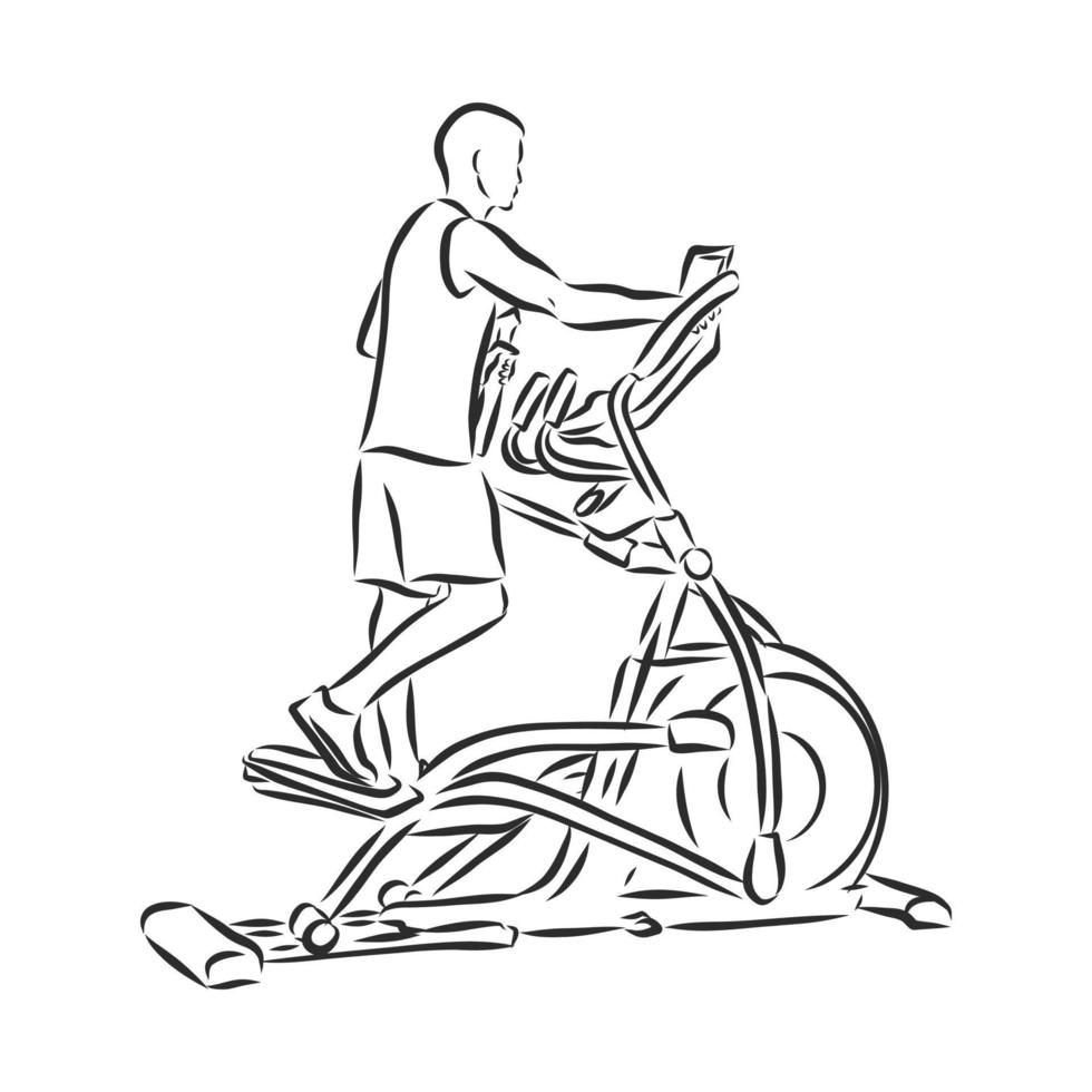 exercise bike vector sketch