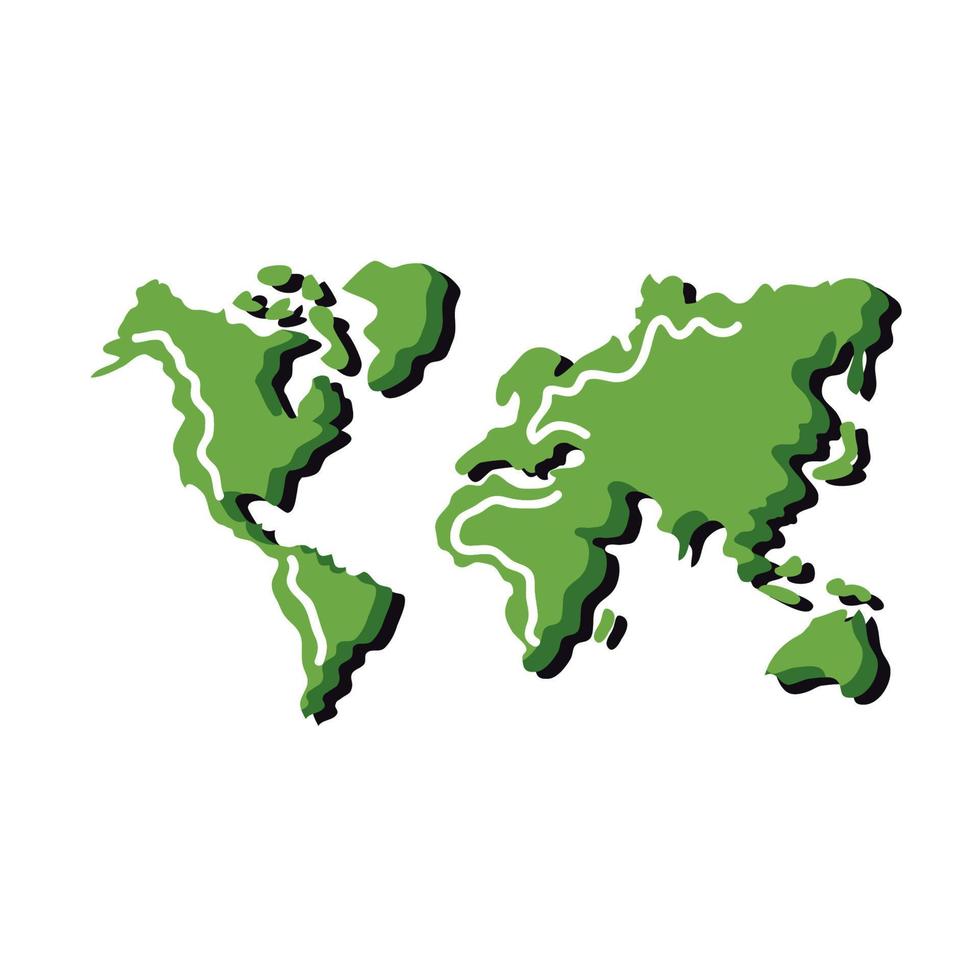 green earth continents vector