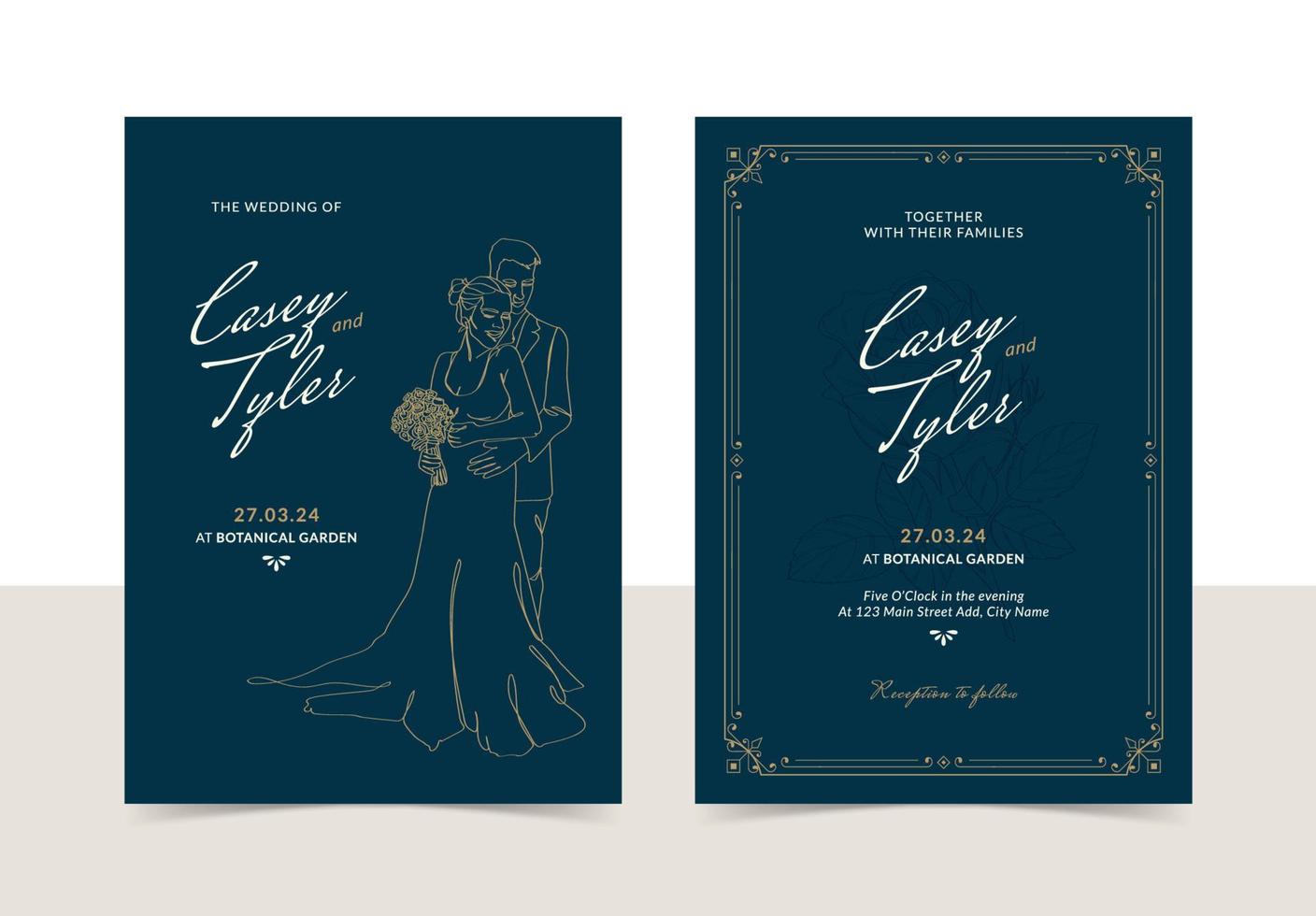 Infinity wedding invitation card vector