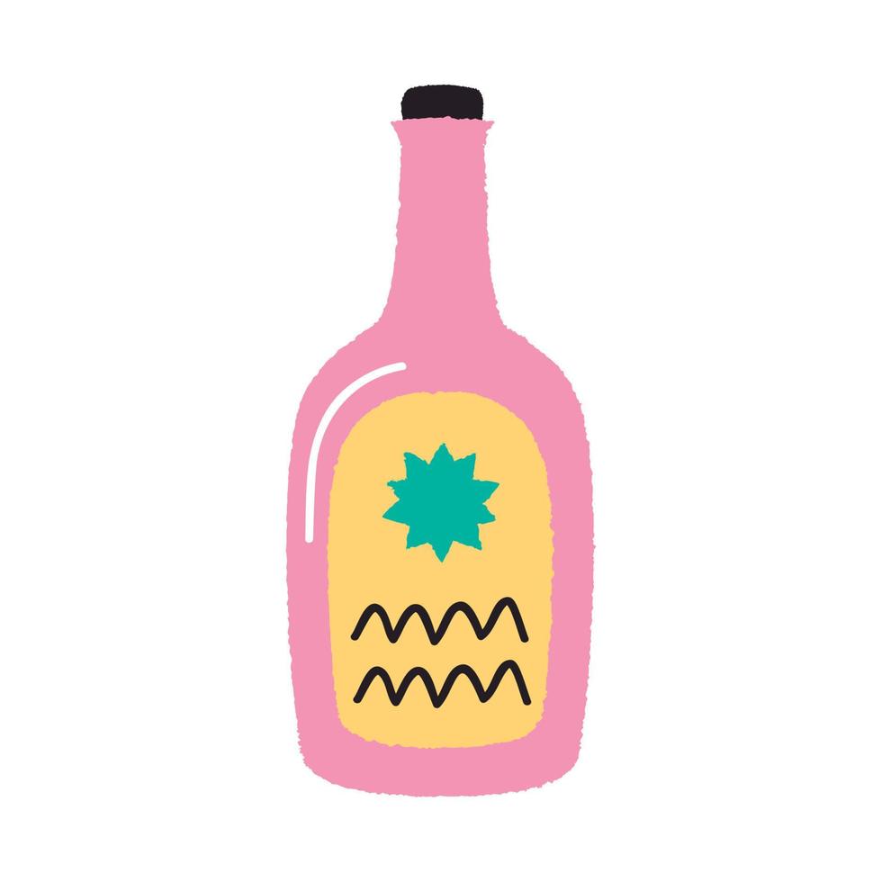 pink beverage bottle vector