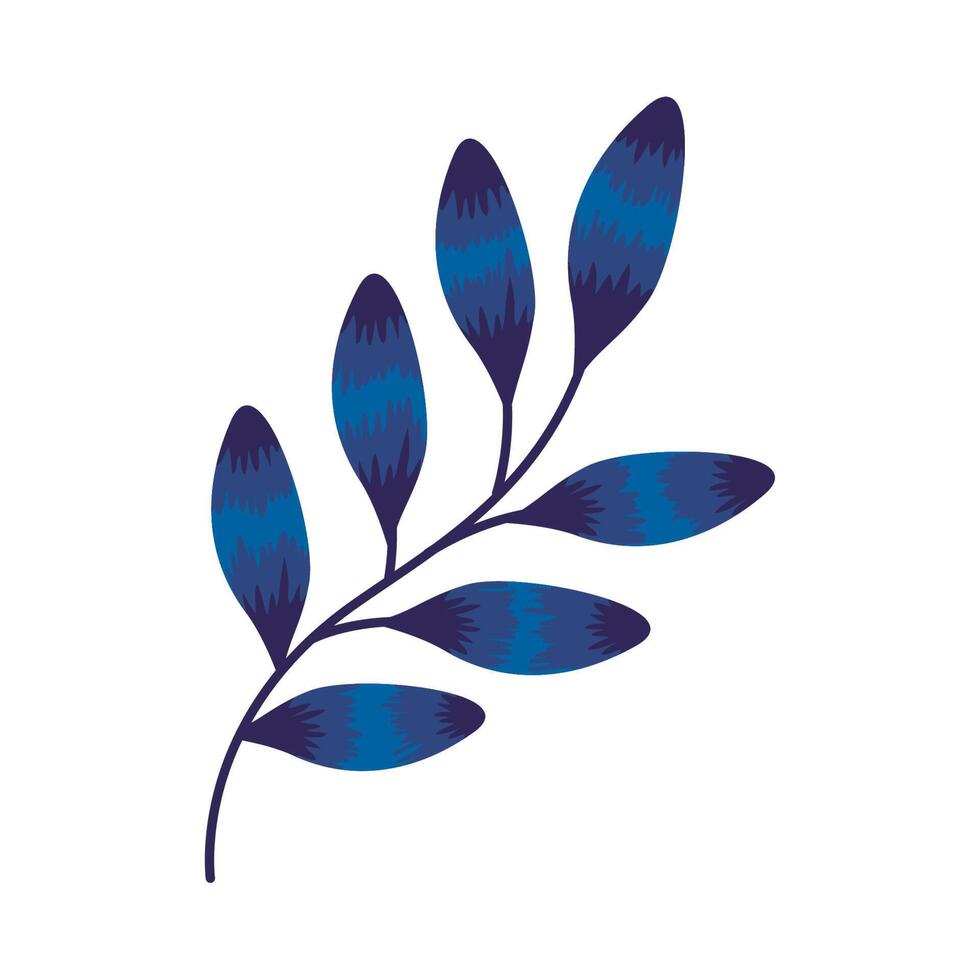 blue branch and leafs vector