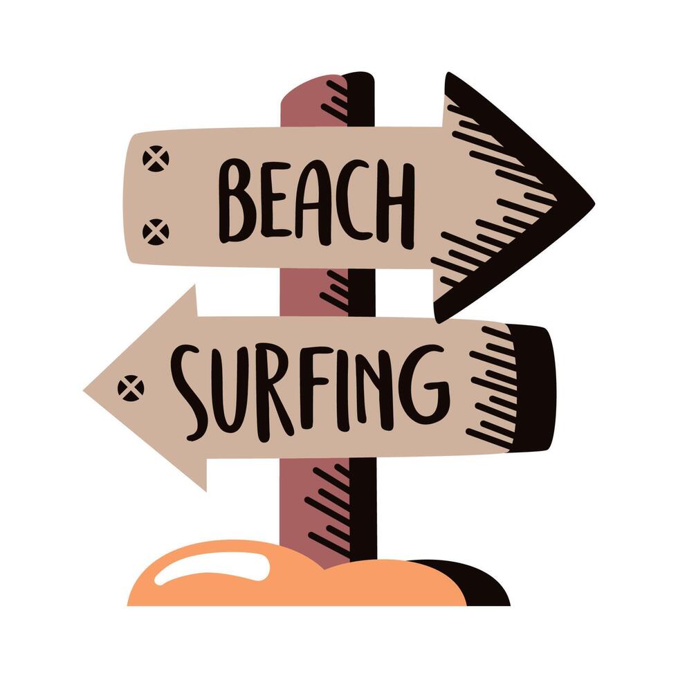 beach surfing arrows signal vector