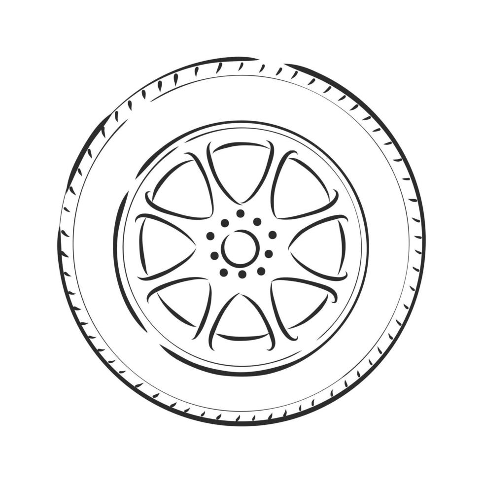car wheel vector sketch
