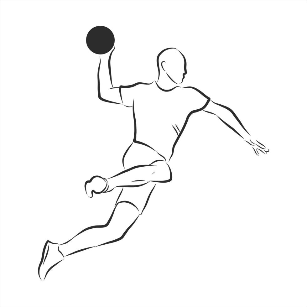 dibujo vectorial de balonmano vector