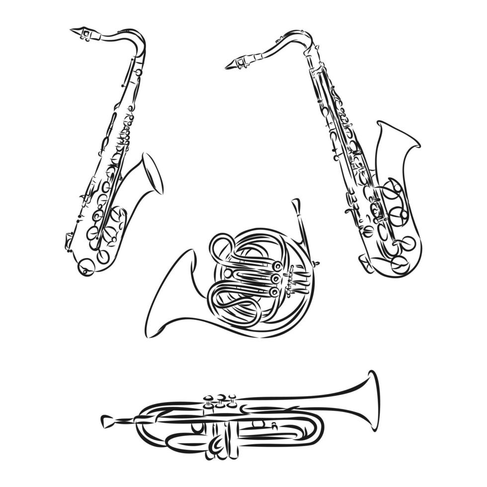 musical instruments vector sketch