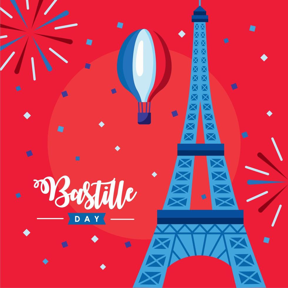 happy bastille day poster vector