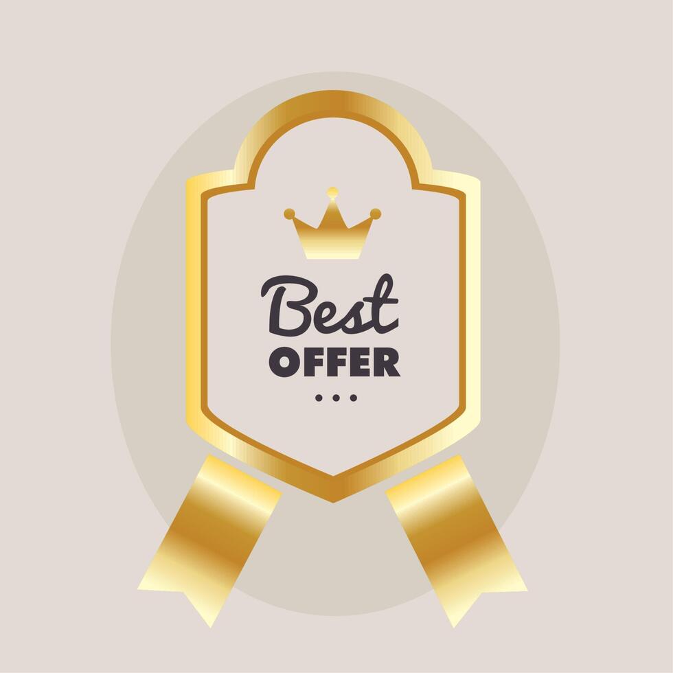 best offer golden medal vector