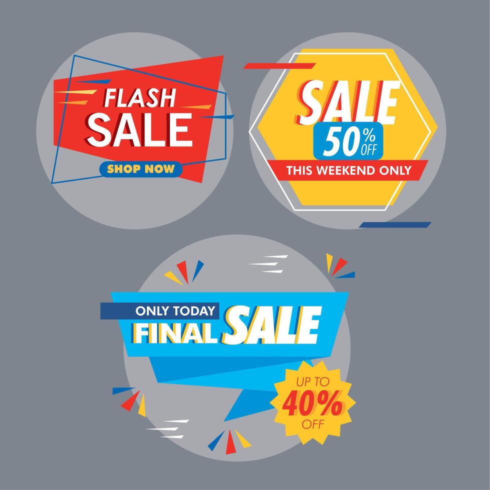 three commercial sale banners vector