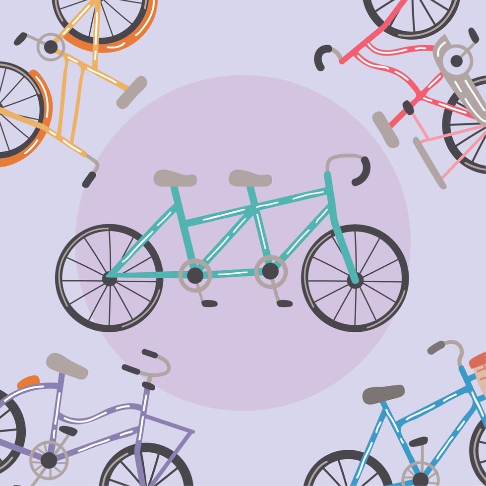 fondo con bicicletas vector