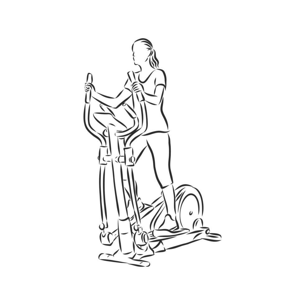 exercise bike vector sketch