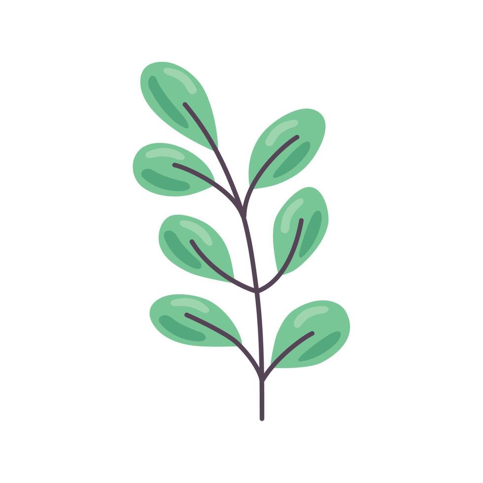 branch with green leafs vector