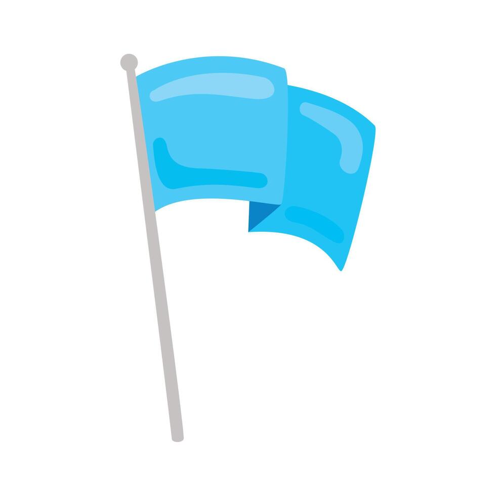 blue flag in pole vector