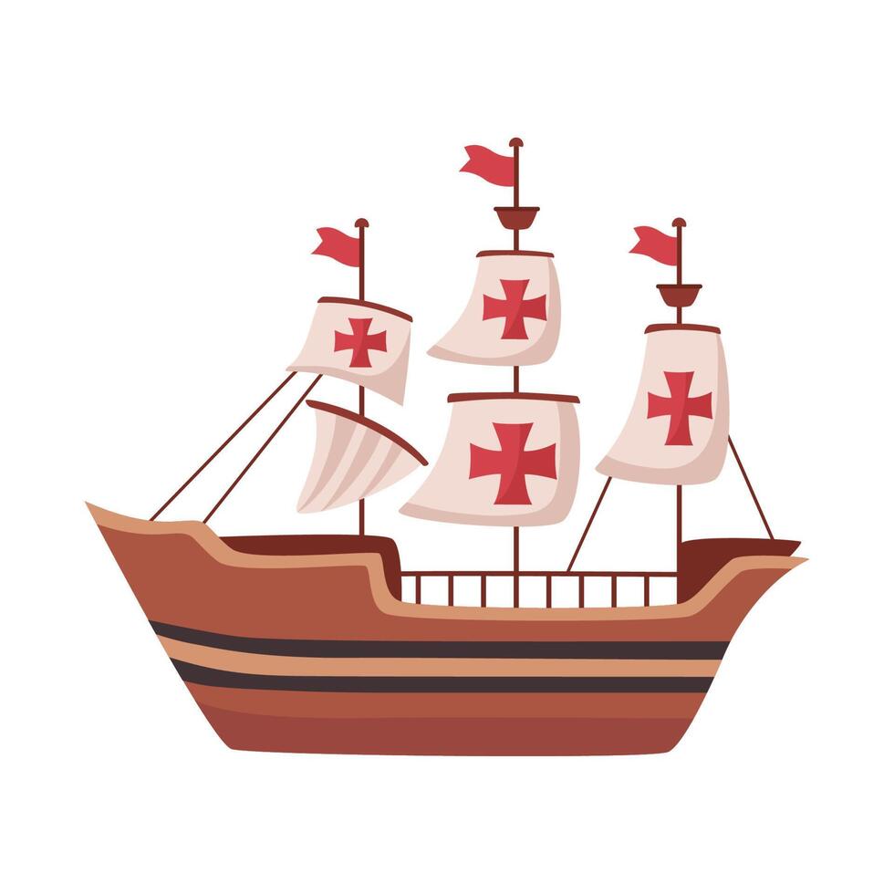 columbus caravel ship vector