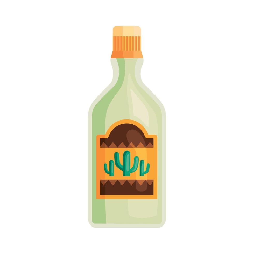 tequila alcoholic drink bottle vector