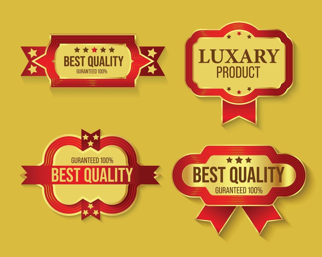 Premium quality Best choice medal. Realistic red and golden label or badge, best choice with ribbon. Vector illustration EPS10