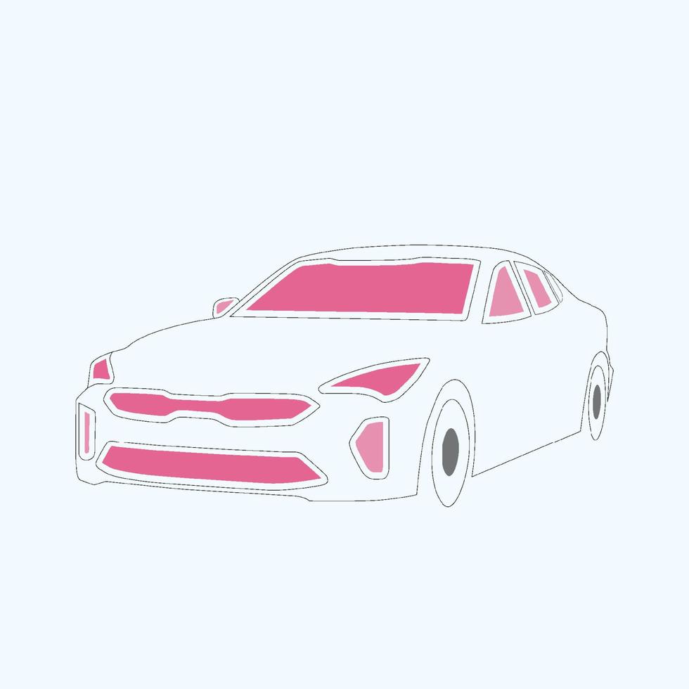 car vector line art illustration