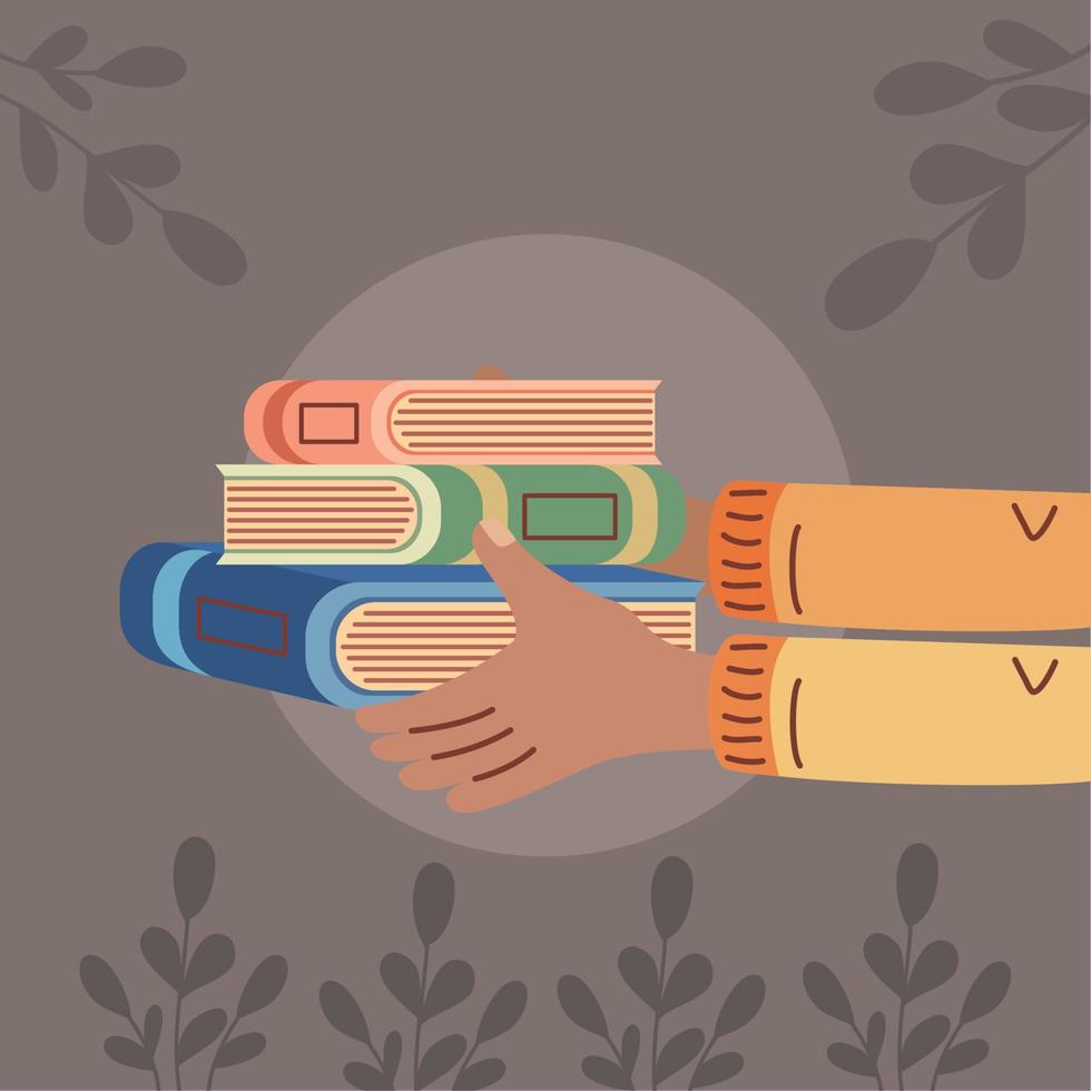 hands with books vector